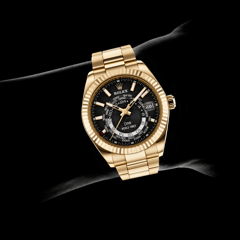 DiW Rolex GOLD Sky Dweller 326934 | WORLDTIMER