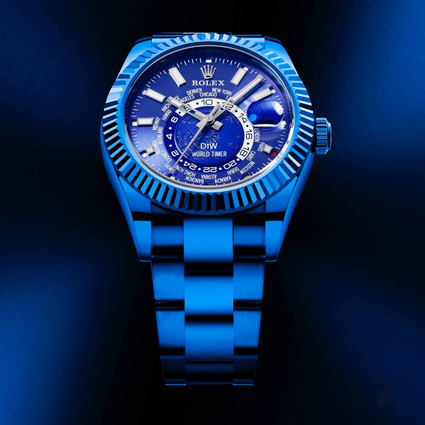 Rolex DiW Sky Dweller BLUE DLC 326934 | WORLDTIMER
