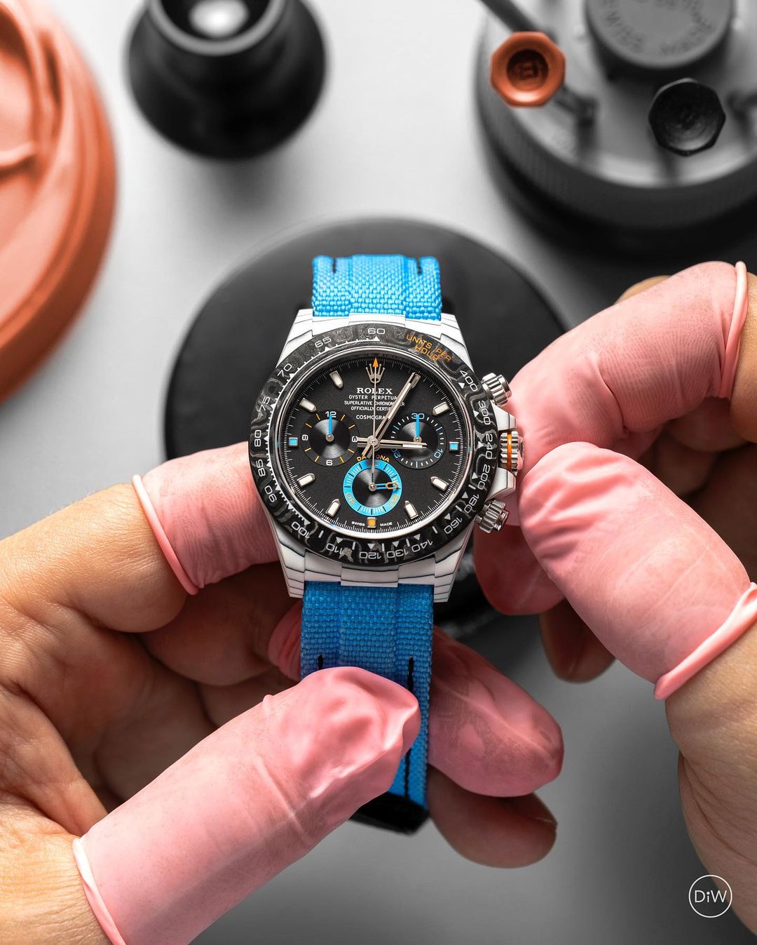 DiW 勞力士 地通拿 RACING BLUE 石英纖維 Rolex Daytona | WORLDTIMER