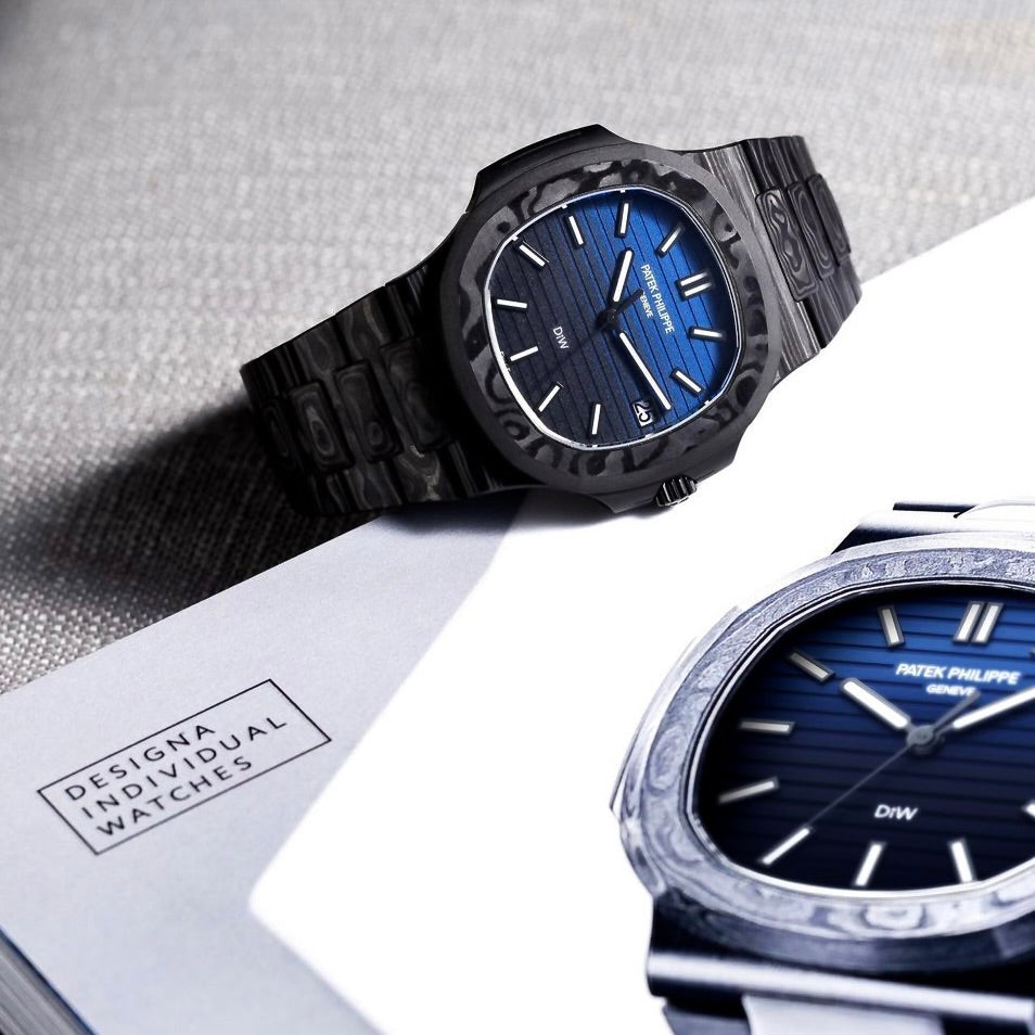 DiW Carbon Patek Nautilus 5711 "BLACK GRAIL G-BLUE" | WORLDTIMER