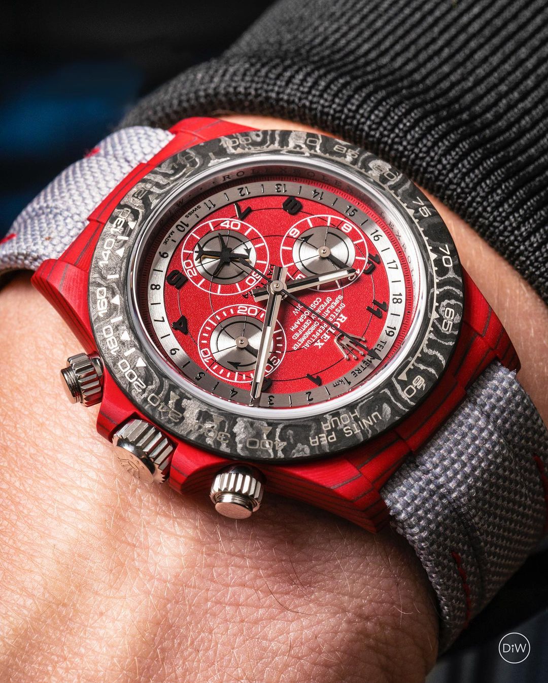 DiW Rolex Daytona AVIA RED Quartz Fiber 勞力士 地通拿 | WORLDTIMER