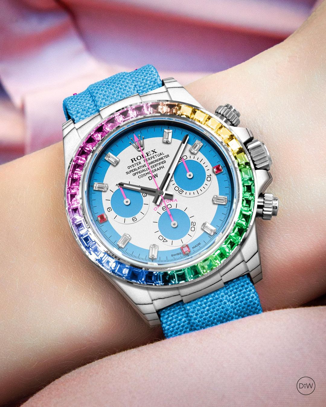 Rolex DiW Daytona RAINBOW S CarboQuartz 全球限量3支勞力士 彩虹地通拿 | WORLDTIMER
