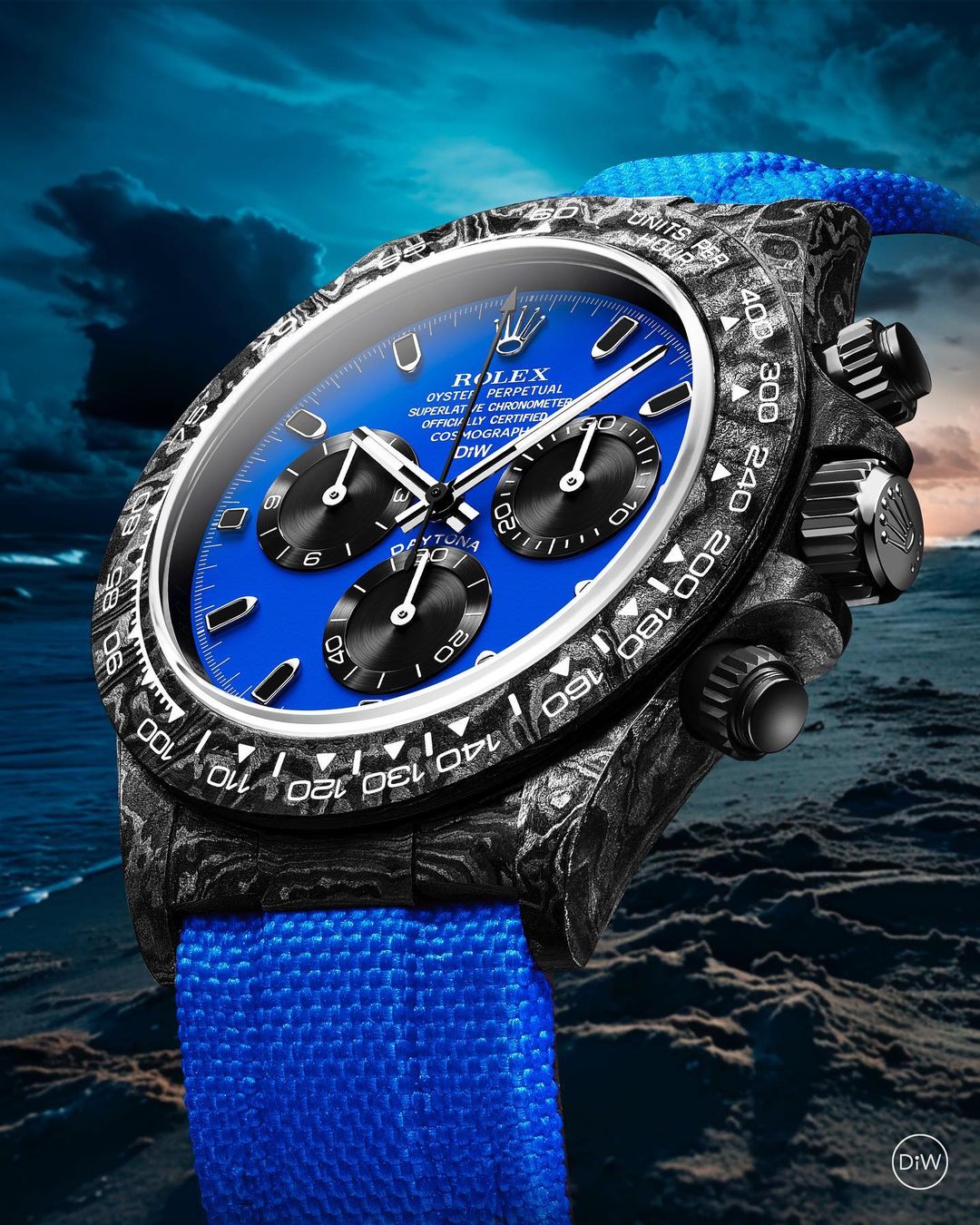 DiW Rolex Carbon Daytona “MIAMI BLUE" | WORLDTIMER