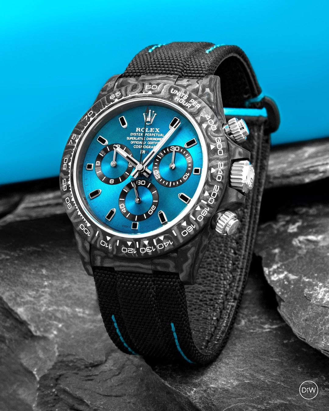 DiW Rolex Daytona Carbon "AZURE UP PROJECT" 碳纖 勞力士 地通拿 | WORLDTIMER