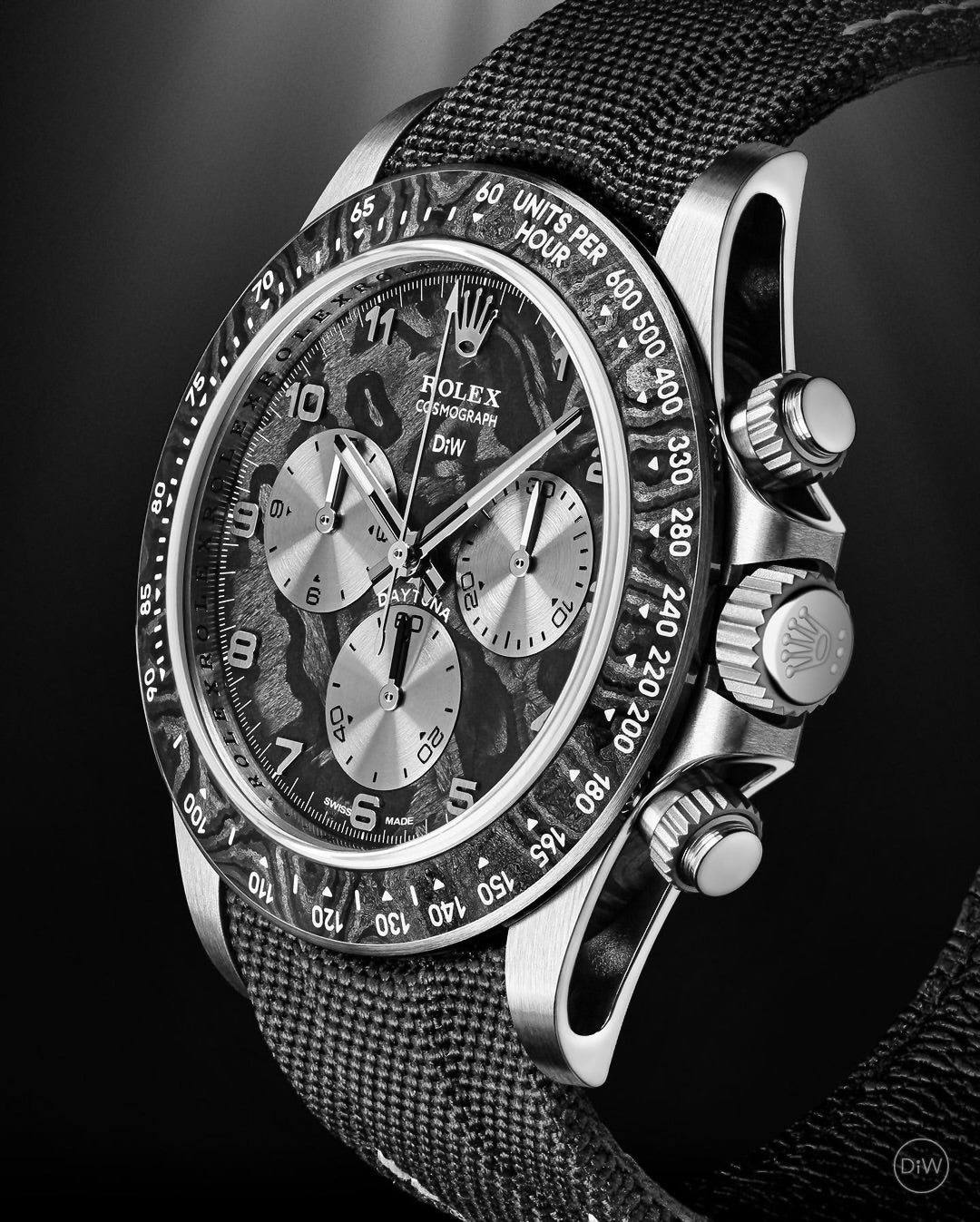 DiW Unleashes the Titanium Rolex Daytona Dream! 第一支 DiW 劳力士 迪通拿 使用钛和碳纤维制造的手表命名 EXCEPTIONAL-1 | WORLDTIMER