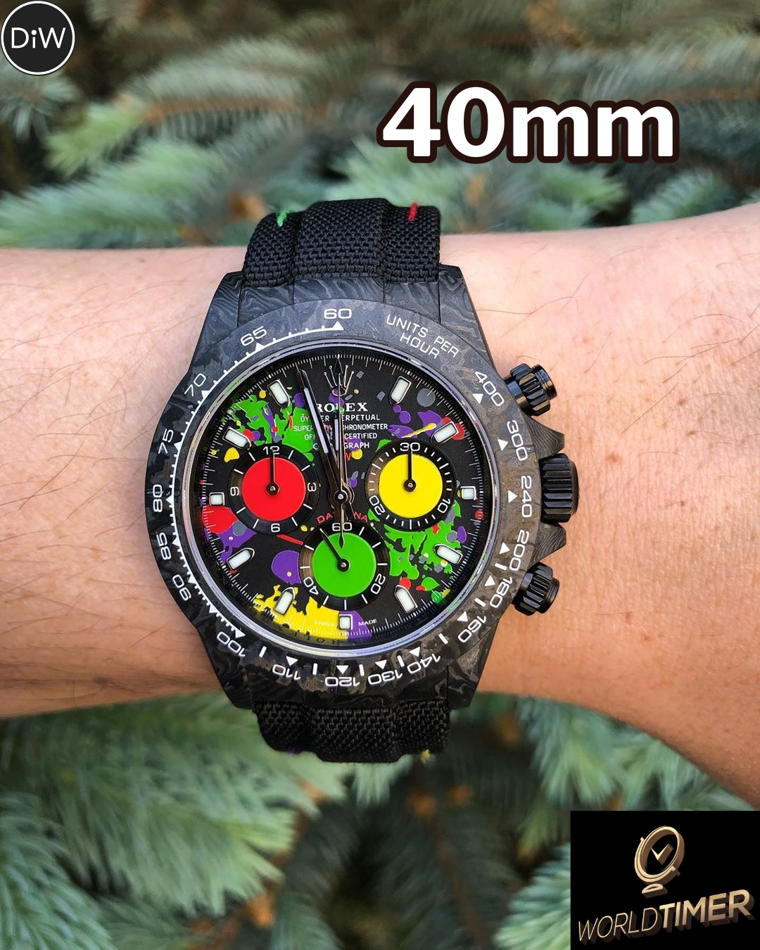 NTPT Carbon DiW Rolex Daytona MOTLEY 勞力士 地通拿 | WORLDTIMER