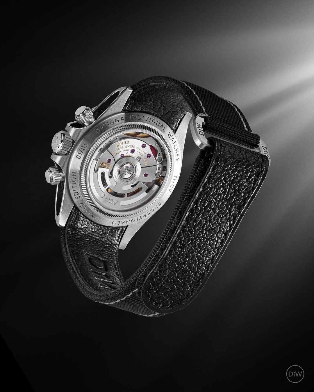 Experience the Titanium Rolex Daytona Brought to Life by DiW! 第一支 DiW 勞力士地通拿 使用鈦和碳纖維製造的手錶命名 EXCEPTIONAL-1 | WORLDTIMER