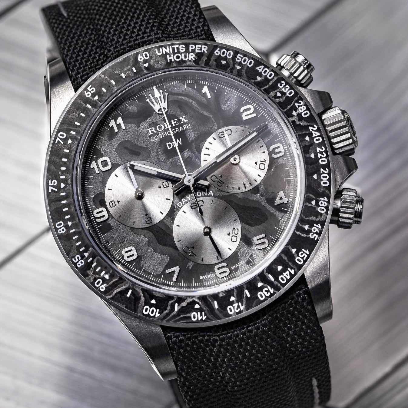 DiW Unleashes the Titanium Rolex Daytona Dream! 第一支 DiW 劳力士 迪通拿 使用钛和碳纤维制造的手表命名 EXCEPTIONAL-1 | WORLDTIMER