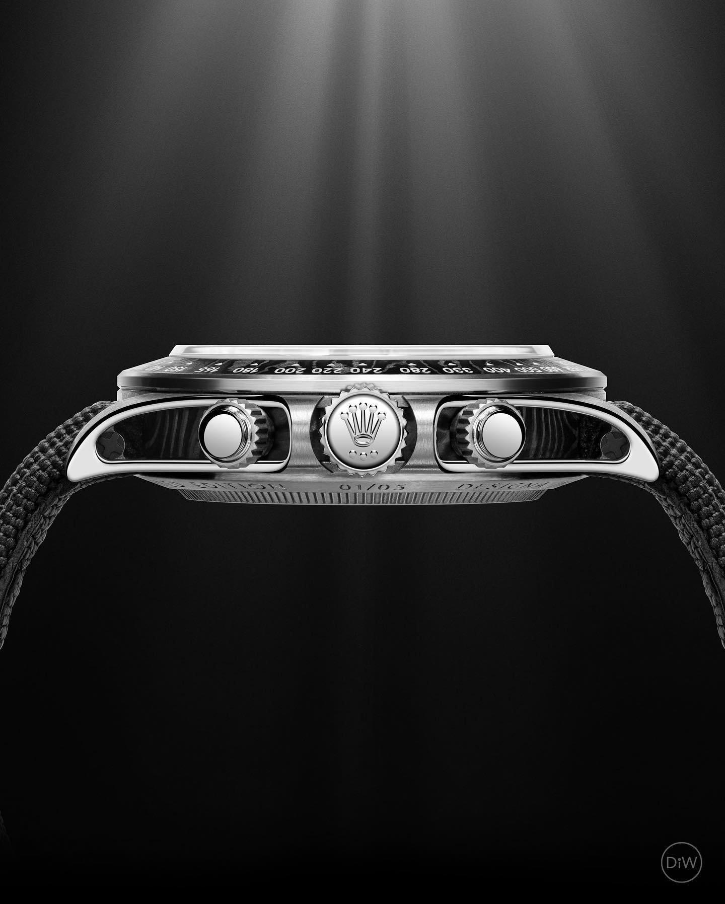 DiW Unleashes the Titanium Rolex Daytona Dream! 第一支 DiW 劳力士 迪通拿 使用钛和碳纤维制造的手表命名 EXCEPTIONAL-1 | WORLDTIMER