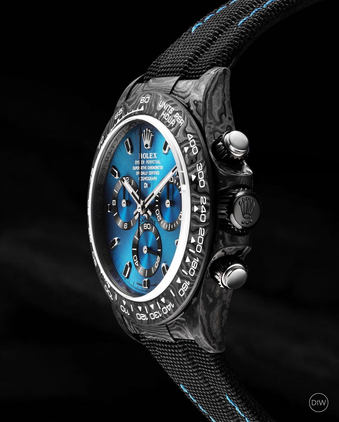 DiW Rolex Daytona Carbon "AZURE UP PROJECT" 碳纖 勞力士 地通拿 | WORLDTIMER