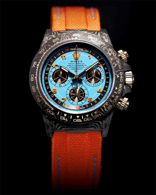 DiW Rolex Carbon Daytona "AVIA AZURE BLUE" 勞力士 碳纖地通拿 | WORLDTIMER