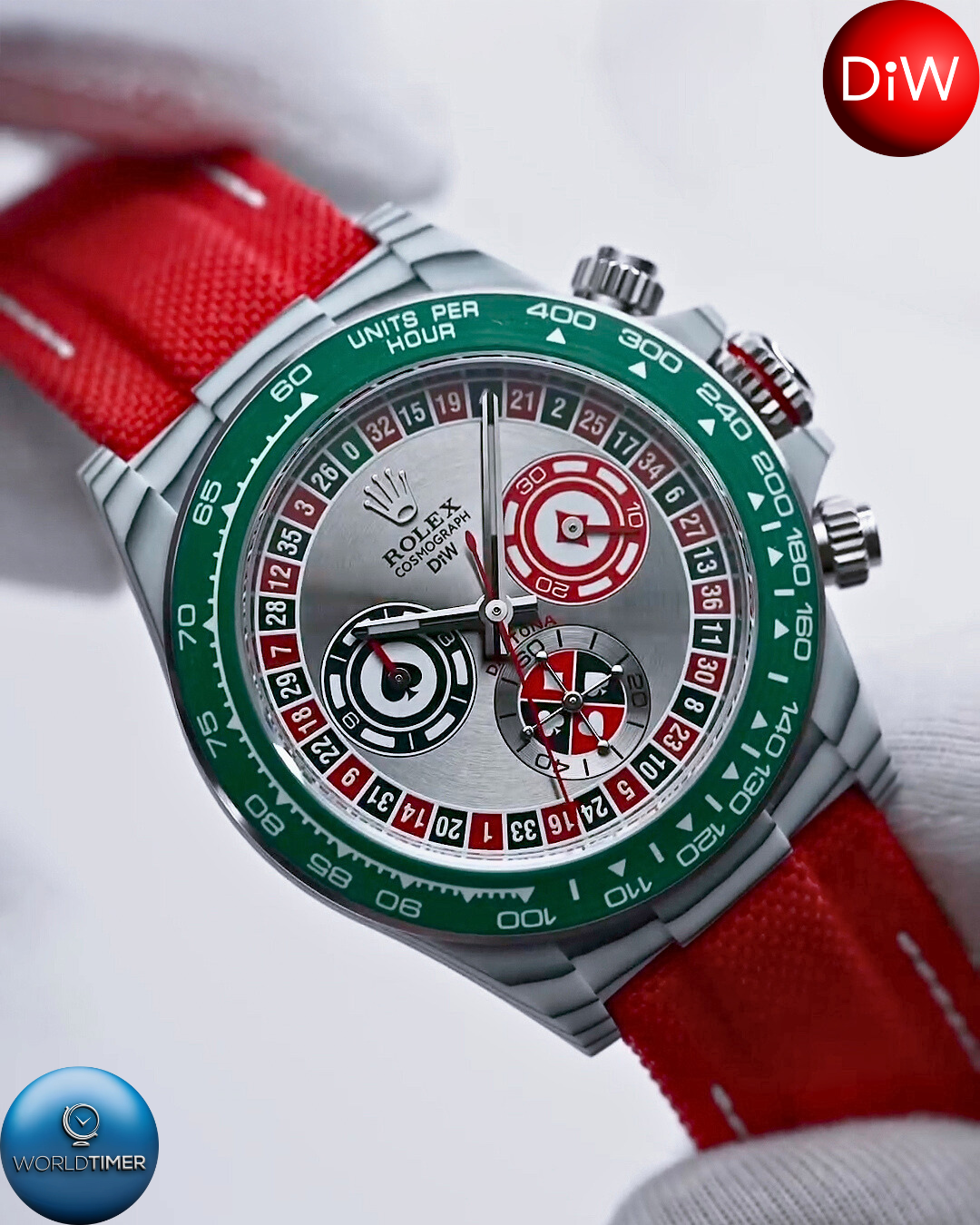DiW Rolex Daytona "LUCKY PLAYER QF", Fully Crafted from Quartz Fiber (QF) 全石英纖維  DiW勞力士 地通拿 | WORLDTIMER