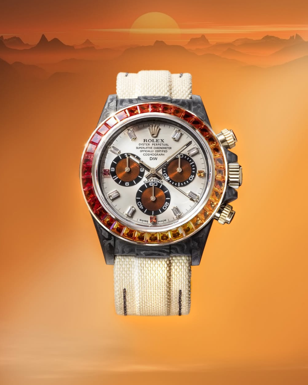 UNIQUE DiW Rolex Rainbow Daytona "DESERT EAGLE RAINBOW" 劳力士DiW 迪通拿彩虹圈 | WORLDTIMER