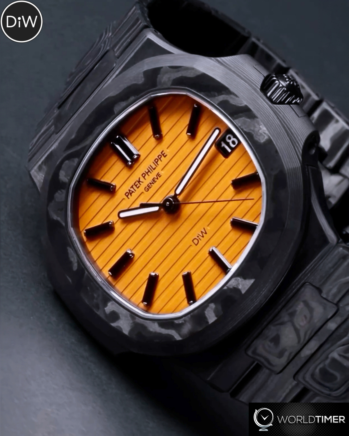 Patek Philippe Nautilus 5711 DiW ALL CARBON BLACK Orange Dial 金鷹5711 百達翡麗 | WORLDTIMER