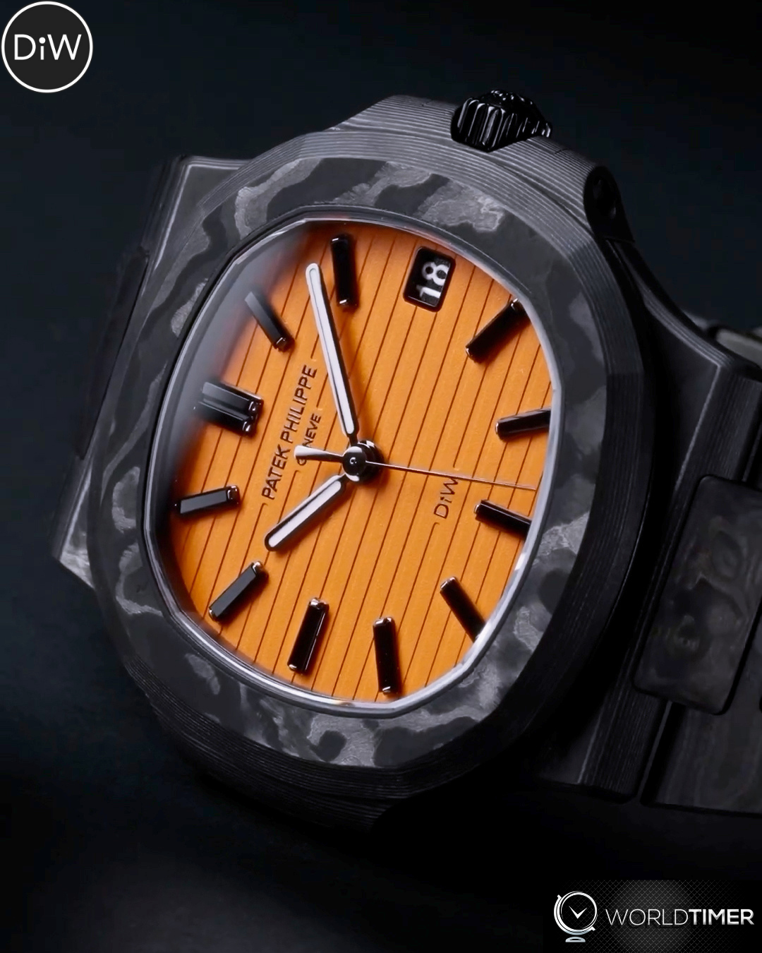 Patek Philippe Nautilus 5711 DiW ALL CARBON BLACK Orange Dial 金鷹5711 百達翡麗 | WORLDTIMER