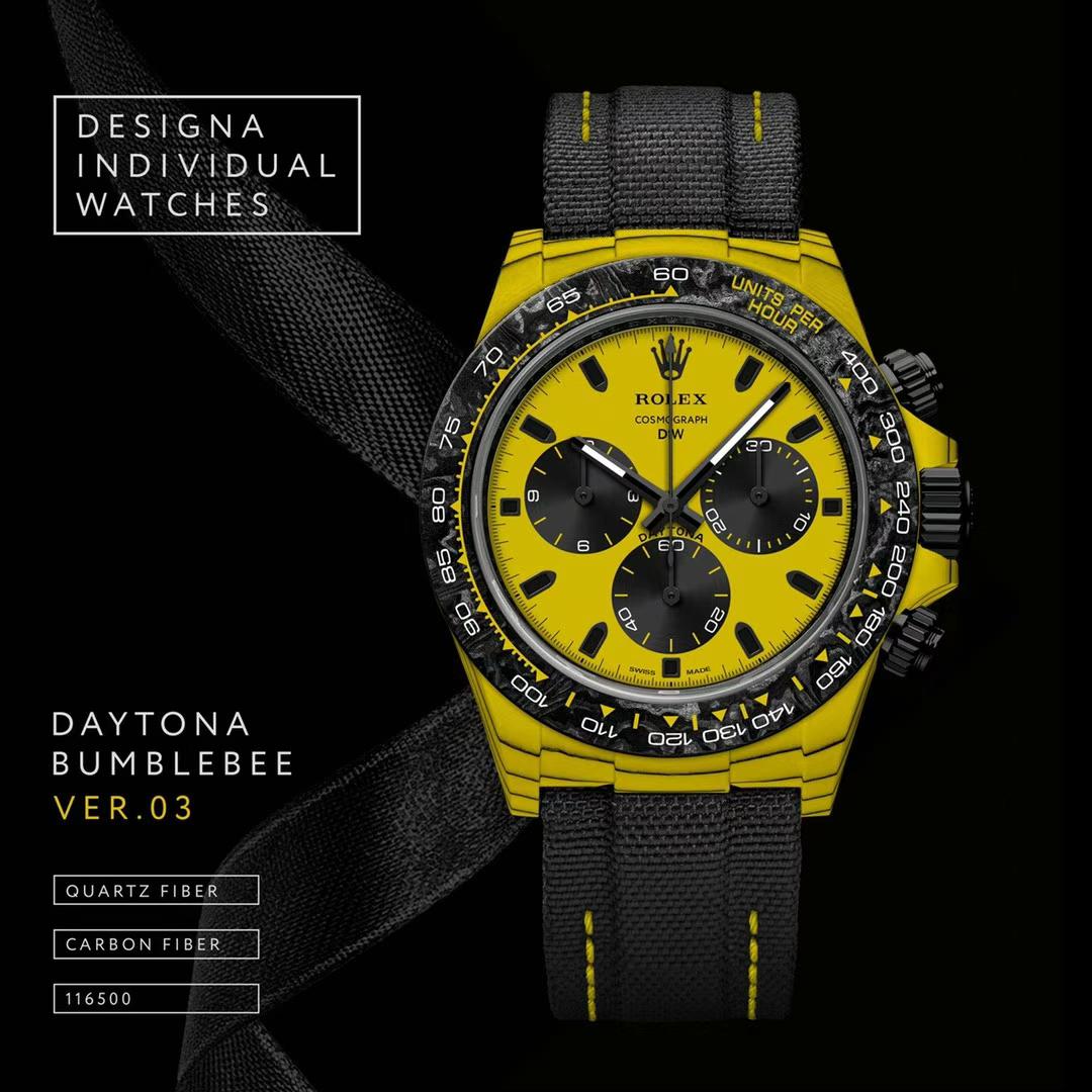 CarboQuartz DiW Rolex Daytona BumbleBEE 勞力士 DiW地通拿 大黃蜂 | WORLDTIMER
