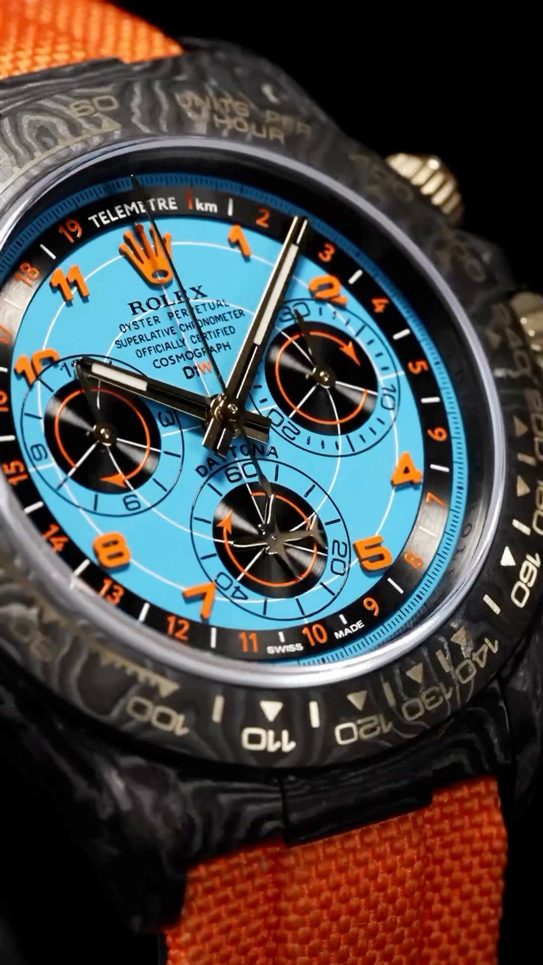 Carbon Rolex DiW Daytona AVIA AZURE BLUE 碳纖勞力士 地通拿 | WORLDTIMER