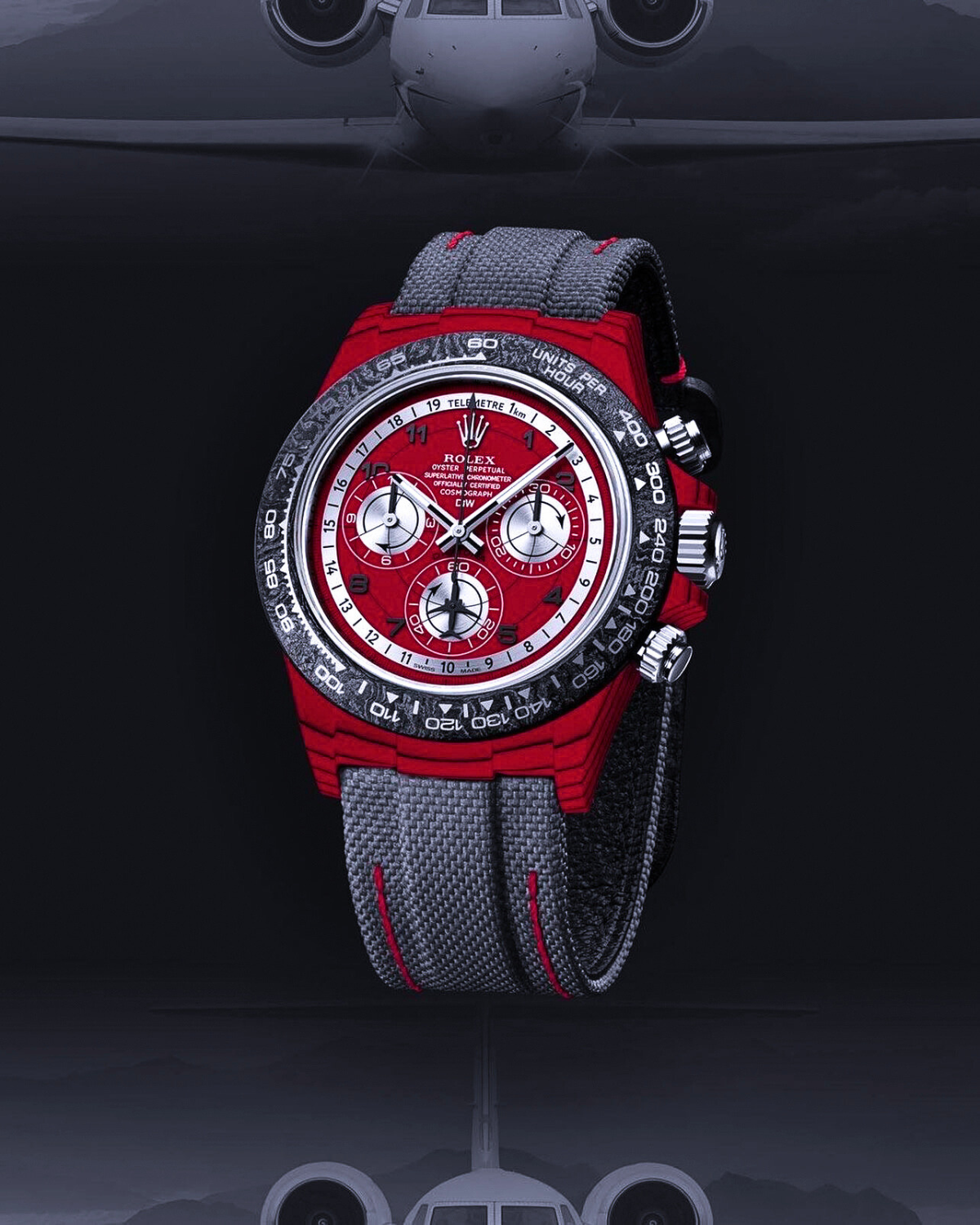 Rolex DiW Daytona AVIA RED Quartz Fiber 勞力士地通拿 | WORLDTIMER