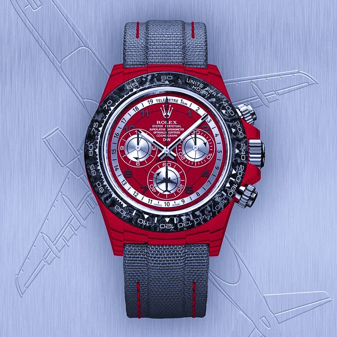 DiW Rolex Daytona AVIA RED Quartz Fiber 勞力士 地通拿 | WORLDTIMER
