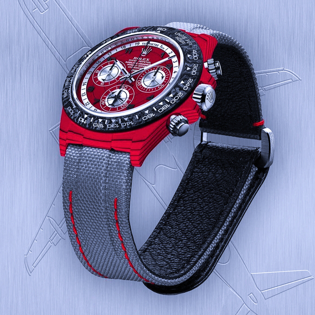 DiW Rolex Daytona AVIA RED Quartz Fiber 勞力士 地通拿 | WORLDTIMER