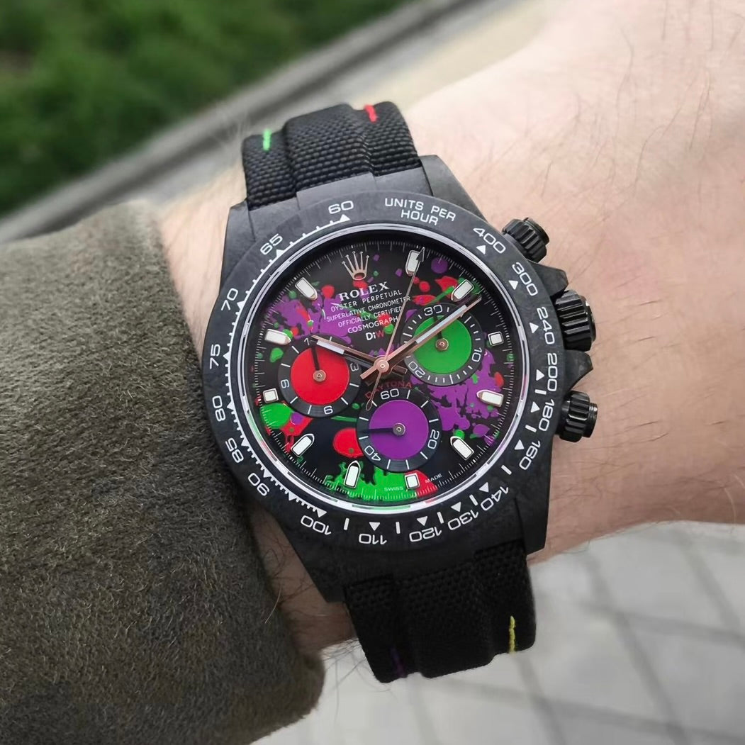 NTPT Carbon Rolex DiW Daytona "MOTLEY PURPLE UNIQUE 2" | WORLDTIMER
