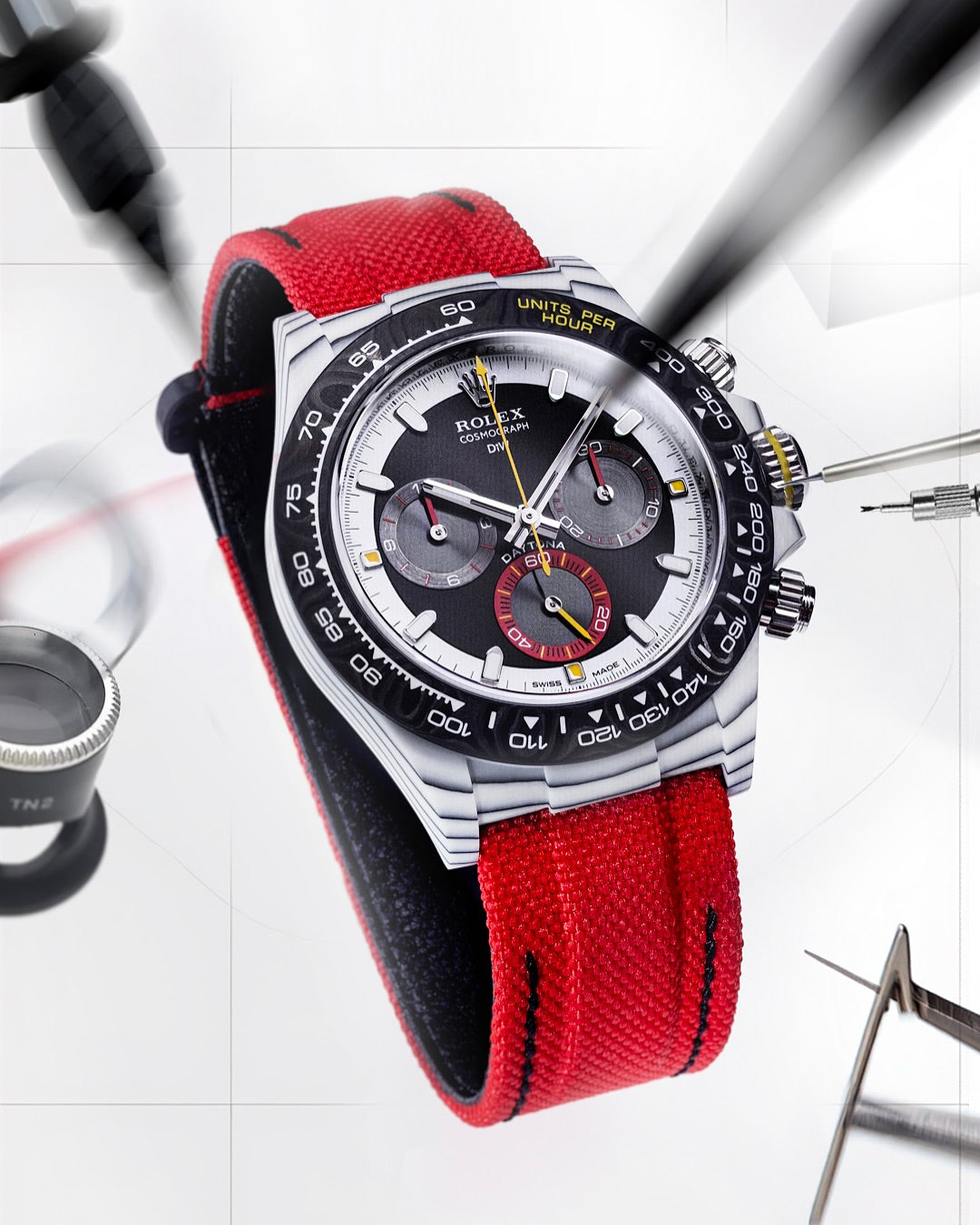 Unique CarboQuartz Rolex Daytona DiW QUANTUM RACER 勞力士 DiW 碳纖地通拿 40毫米訂製腕錶 | WORLDTIMER