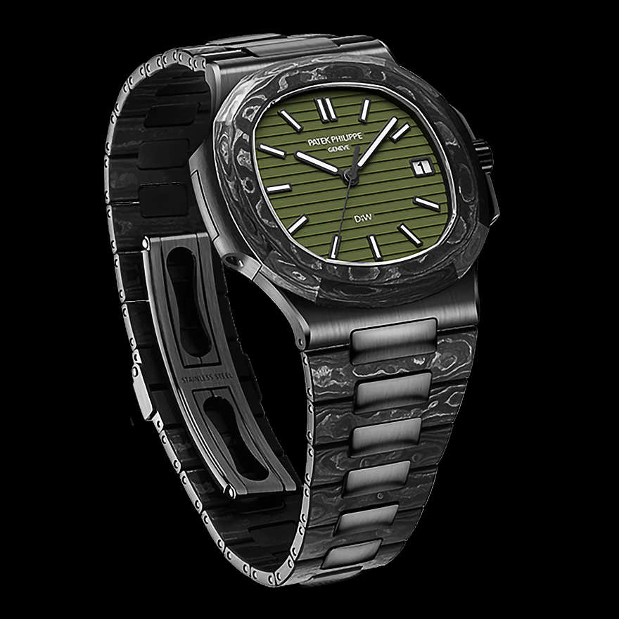 DiW Patek Nautilus 5711 BLACK GRAIL KHAKI 百達翡麗 金鷹5711 | WORLDTIMER