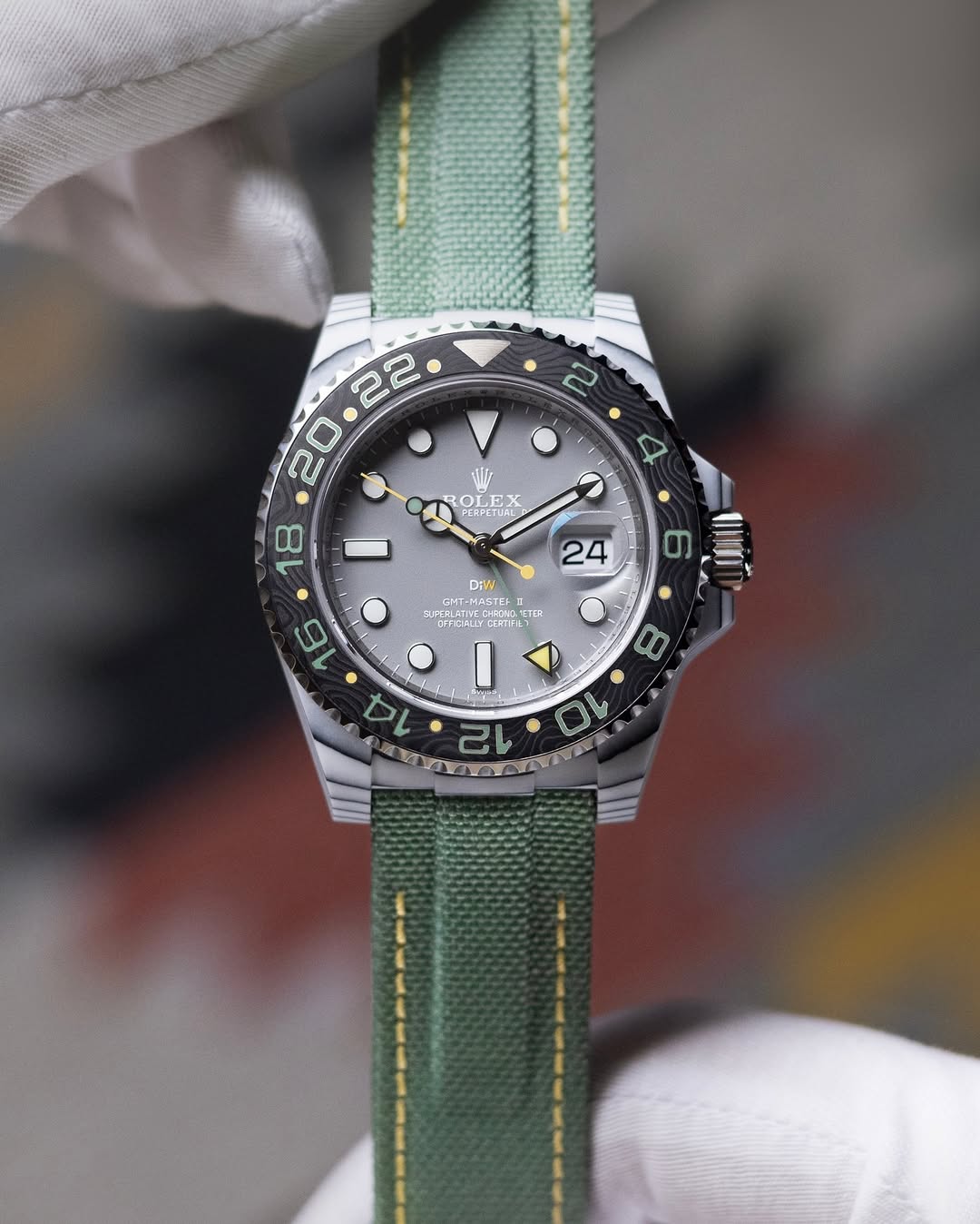 CarboQuartz Rolex DiW GMT Master II "VERDANT GRAY" 勞力士 格林尼治型II | WORLDTIMER
