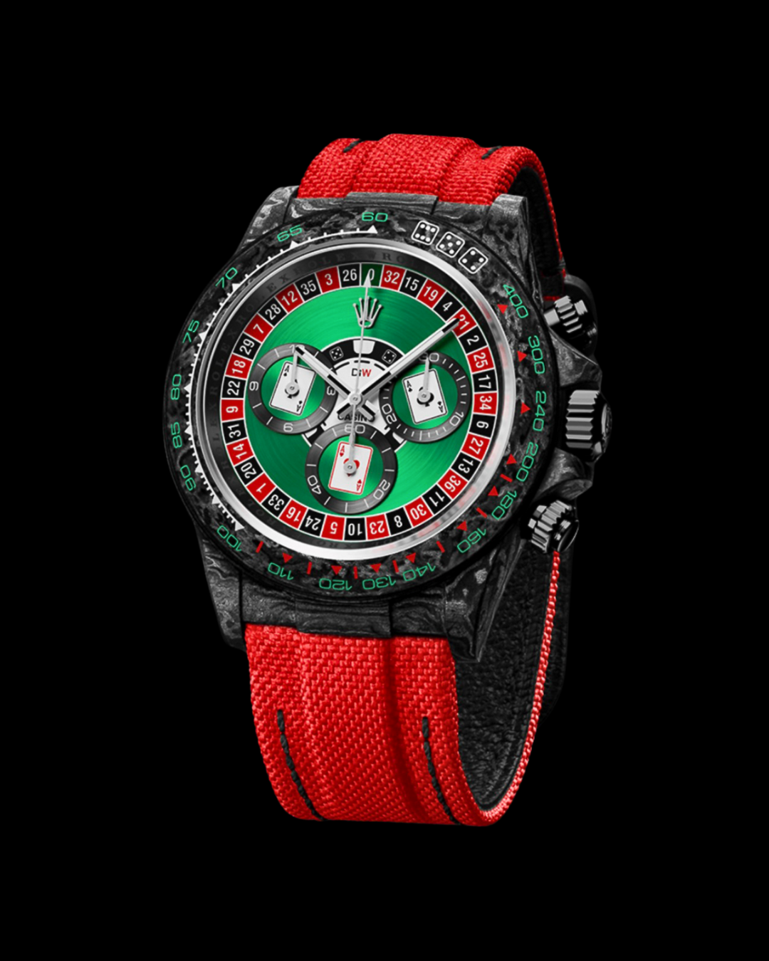 DiW 41mm Rolex Daytona LUCKY PLAYER CASINO 41mm 勞力士 碳纖 地通拿 | WORLDTIMER