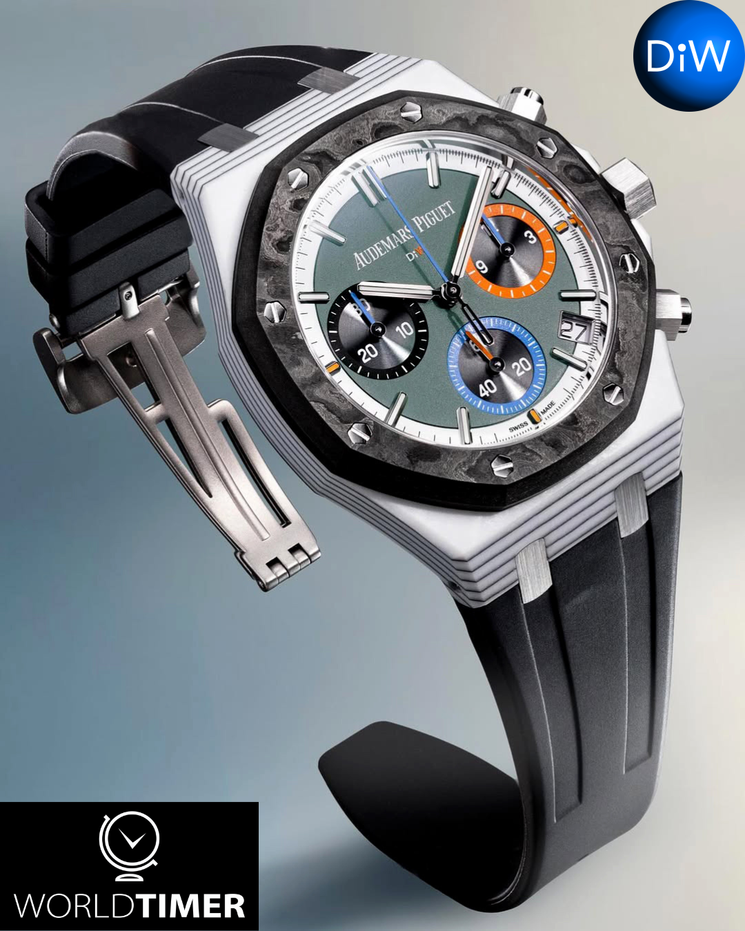 Quartz Fiber DiW Royal Oak Chronograph 26240 RO RACER 碳纖愛彼 皇家橡樹計時碼錶 | WORLDTIMER