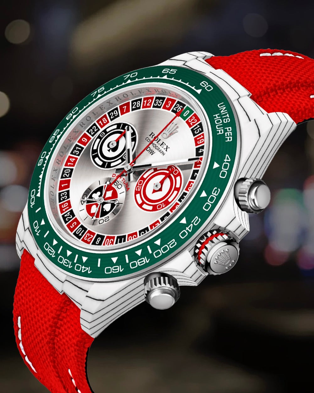 Rolex DiW Daytona "LUCKY PLAYER QF", Fully Made by Quartz Fiber (QF) 全石英纤维 劳力士 DiW迪通拿 | WORLDTIMER