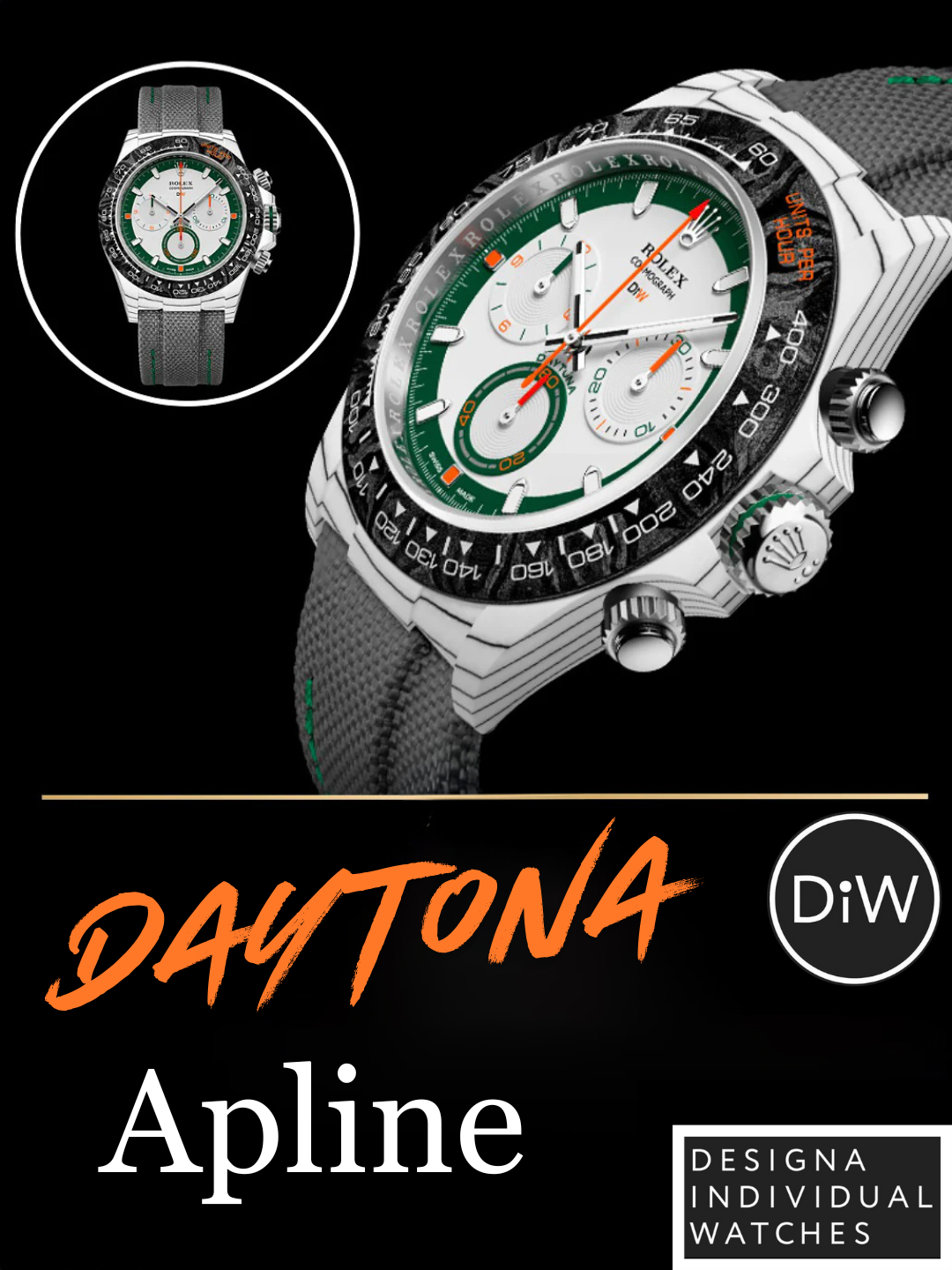 GOLFER'S DREAM WATCH DiW ROLEX DAYTONA in Stunning Alpine Landscape DiW 勞力士 地通拿：高爾夫球手的終極手錶，帶有阿爾卑斯風格 | WORLDTIMER