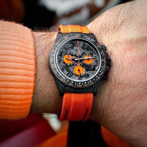 Carbon Rolex DiW Daytona ORANGE EDITION | WORLDTIMER
