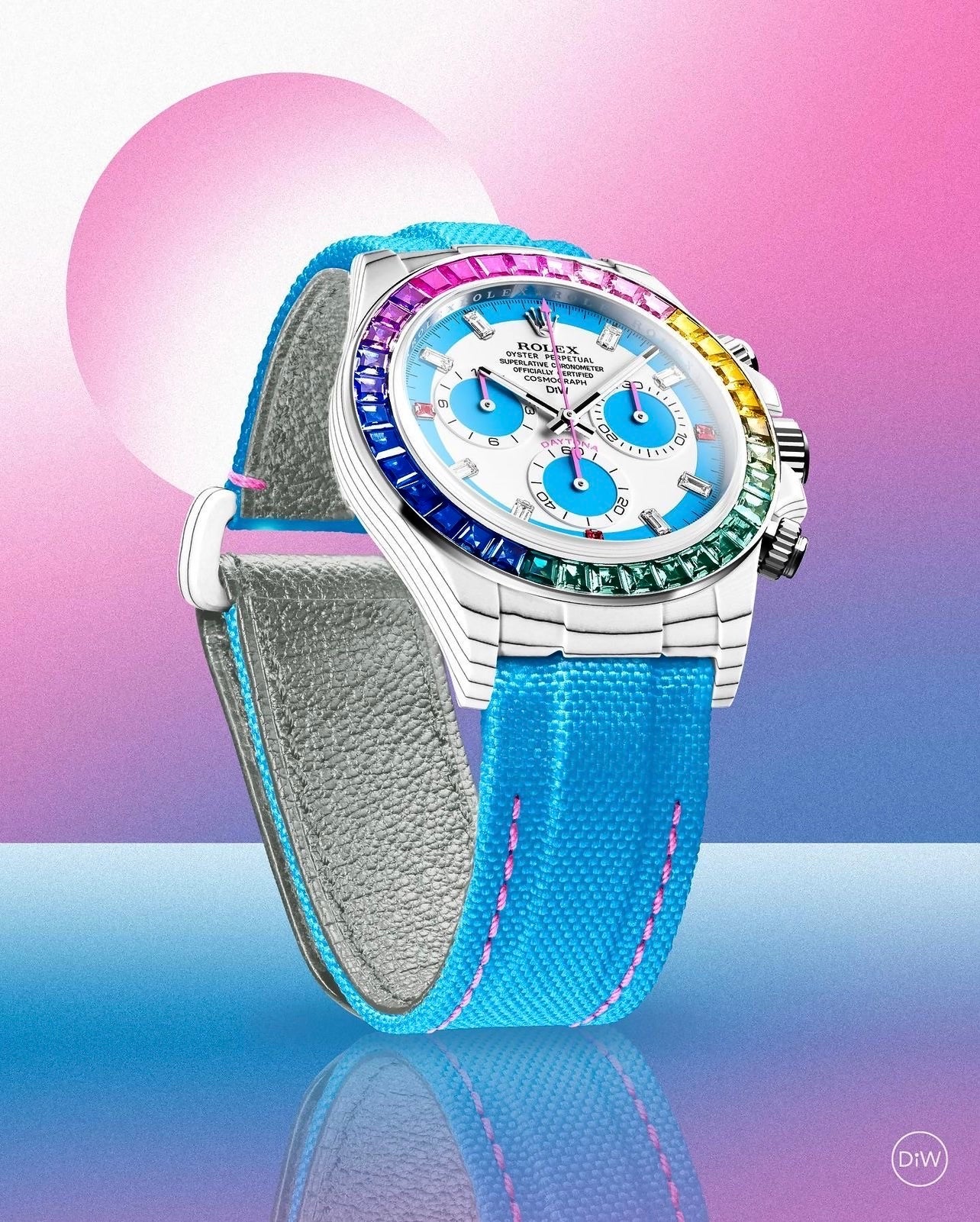 Rolex DiW Daytona "RAINBOW S" Quartz Fiber | WORLDTIMER
