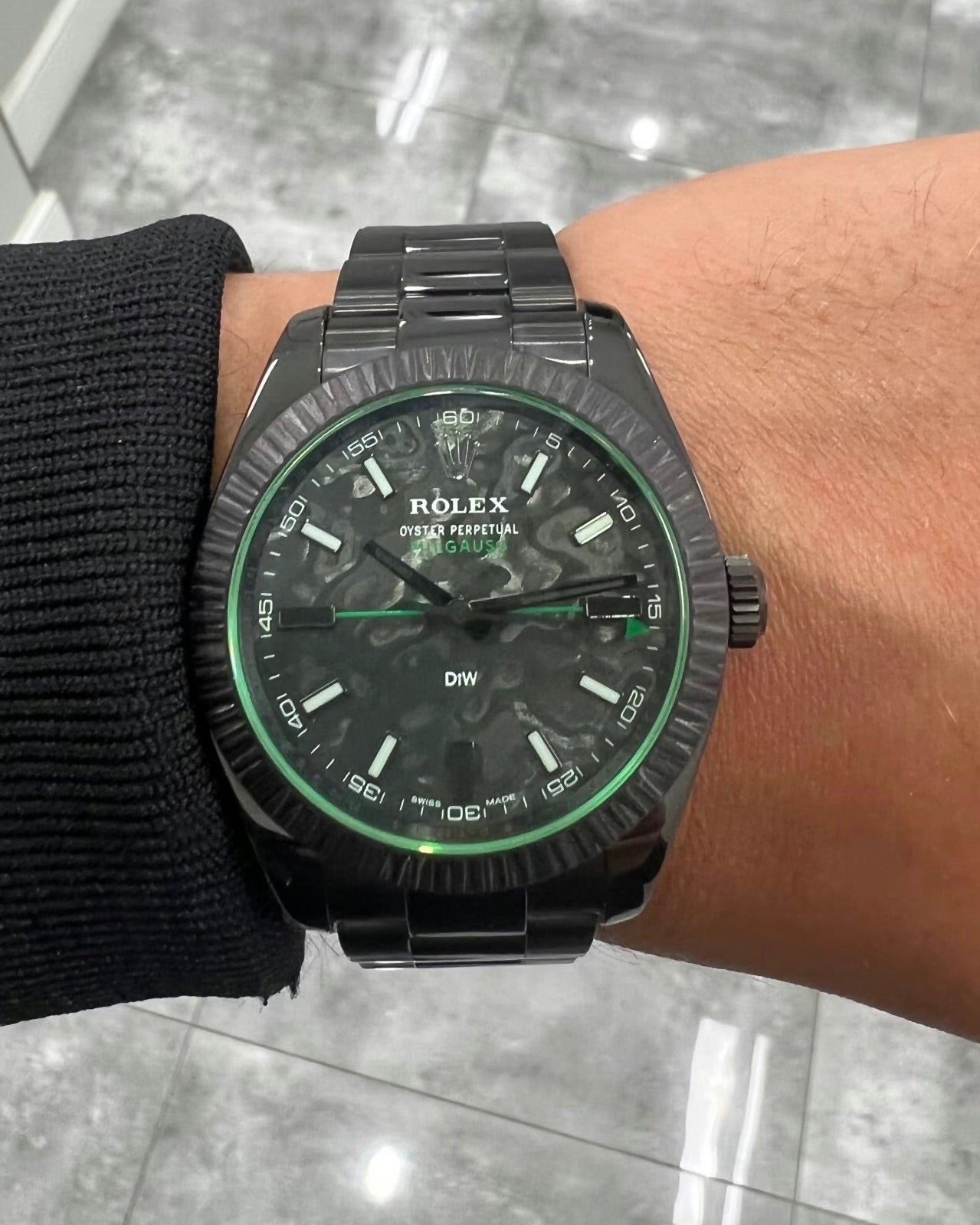 Rolex DiW Milgauss AVIATOR Green Gaussian Watch | WORLDTIMER