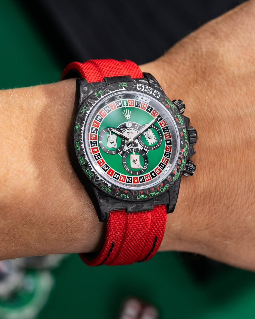 DiW 41mm Rolex Daytona LUCKY PLAYER (CASINO) 41mm 碳纖 勞力士地通拿 | WORLDTIMER