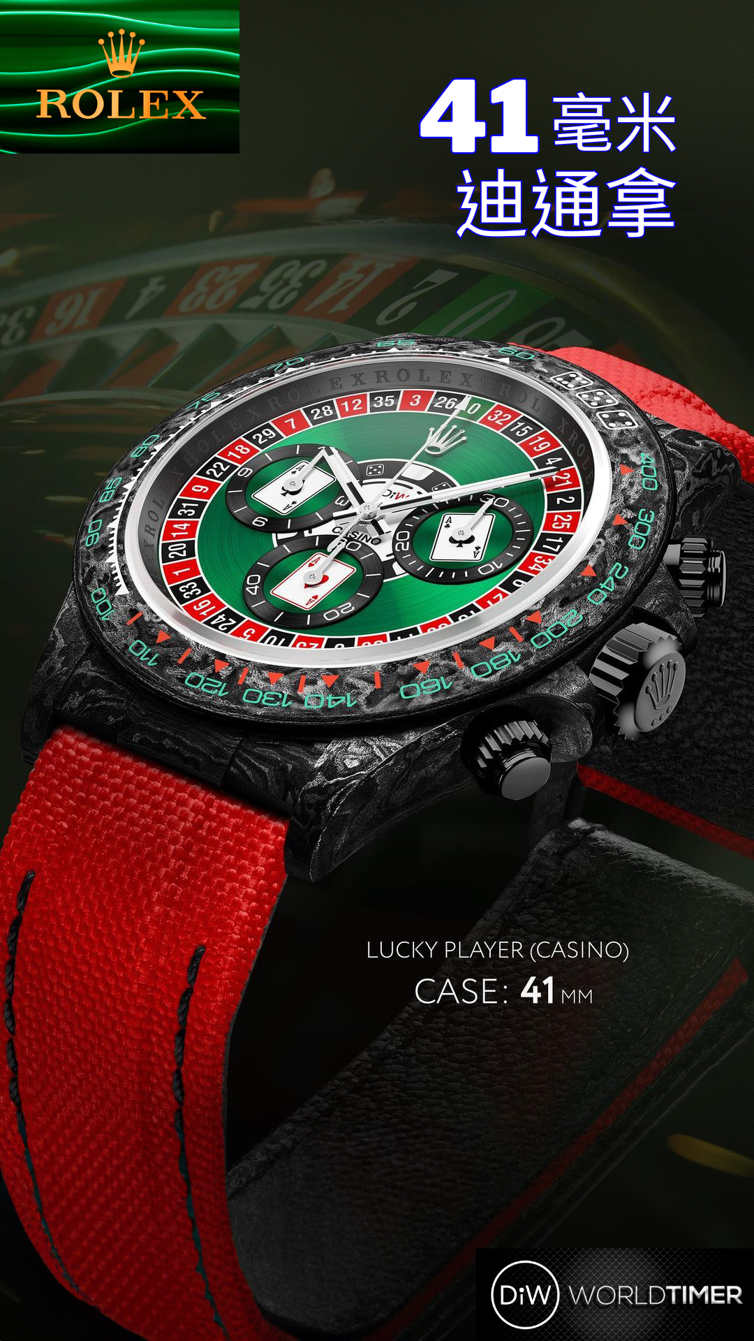 41mm Rolex Daytona DiW Watch First In Rolex WatchMaking 41毫米勞力士地通拿 | WORLDTIMER