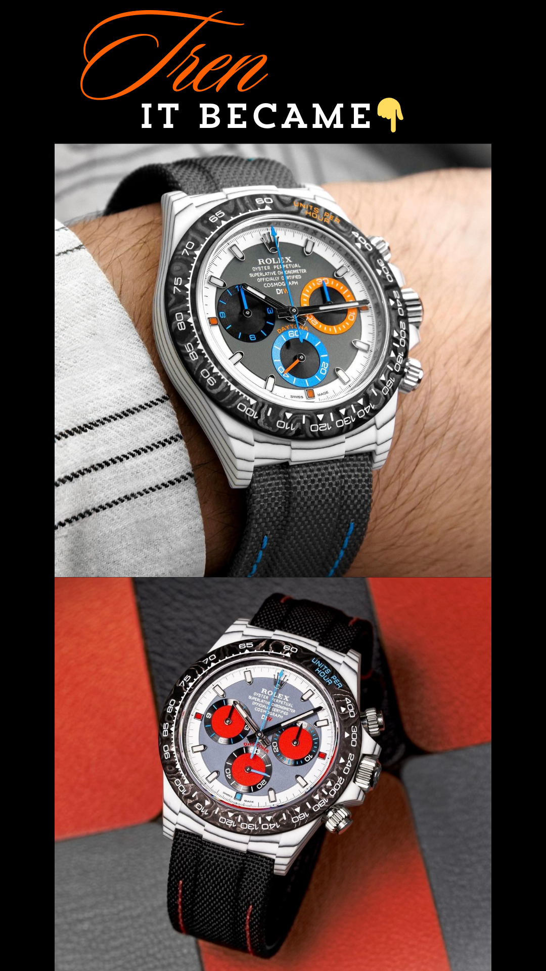 Custom Rolex DiW Daytona OCELLARIS Quartz Fiber | WORLDTIMER