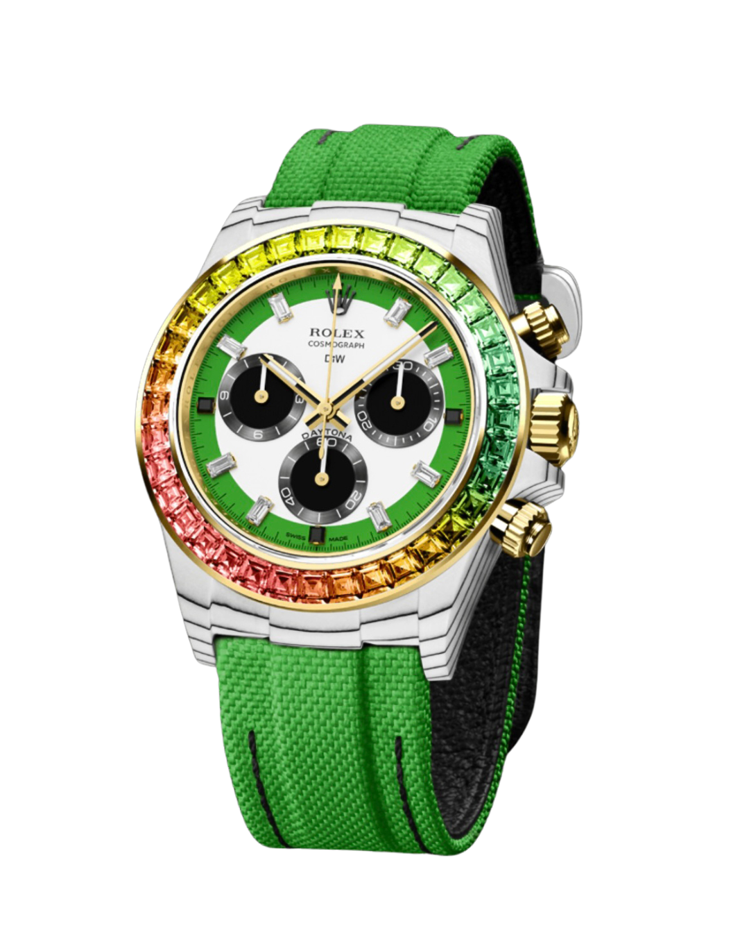 DiW Rolex Daytona RAINBOW WILD GREEN In Quartz Fiber | WORLDTIMER