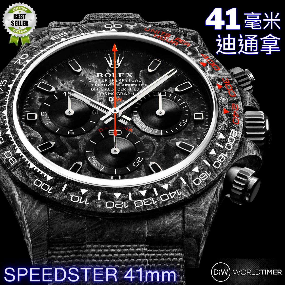 DiW 勞力士地通拿41毫米 SPEEDSTER 41mm Daytona Rolex Watch | WORLDTIMER
