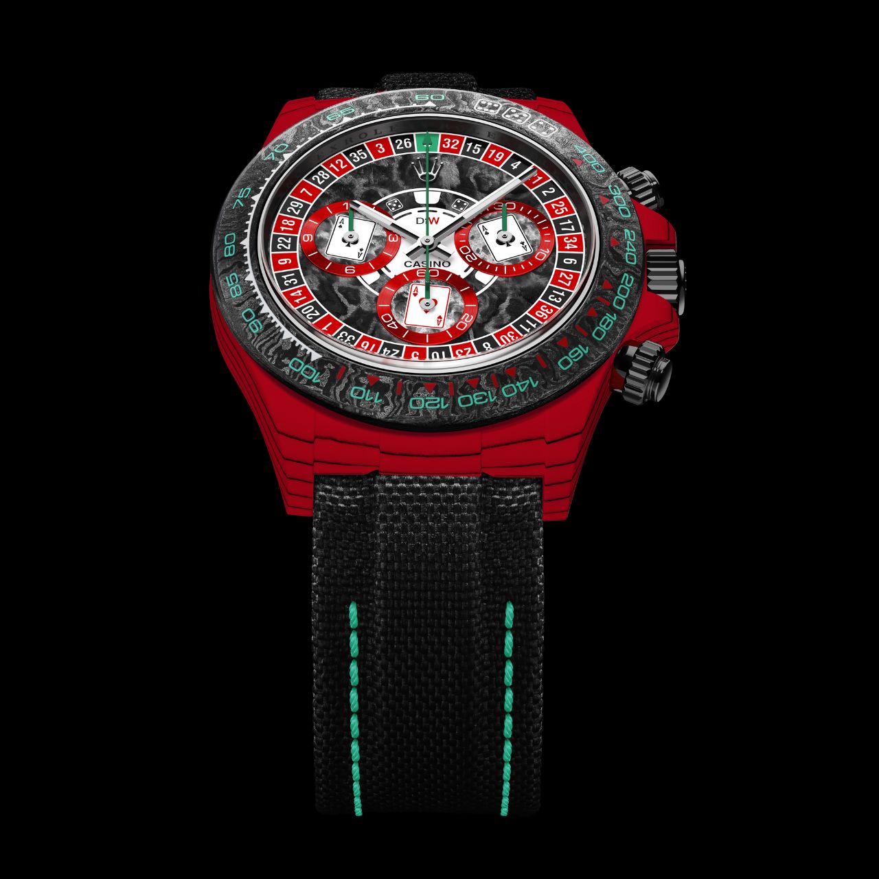 BEST EVER DEAL DiW Rolex Daytona CarboQuartz "LUCKY PLAYER 3" (Retail: HK$546,000)
