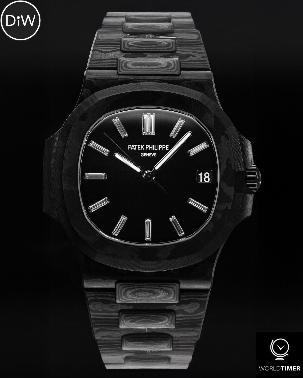 DiW Patek Nautilus "BLACK GRAIL DIAMOND INDEX" All Carbon (Retail: €187 990)