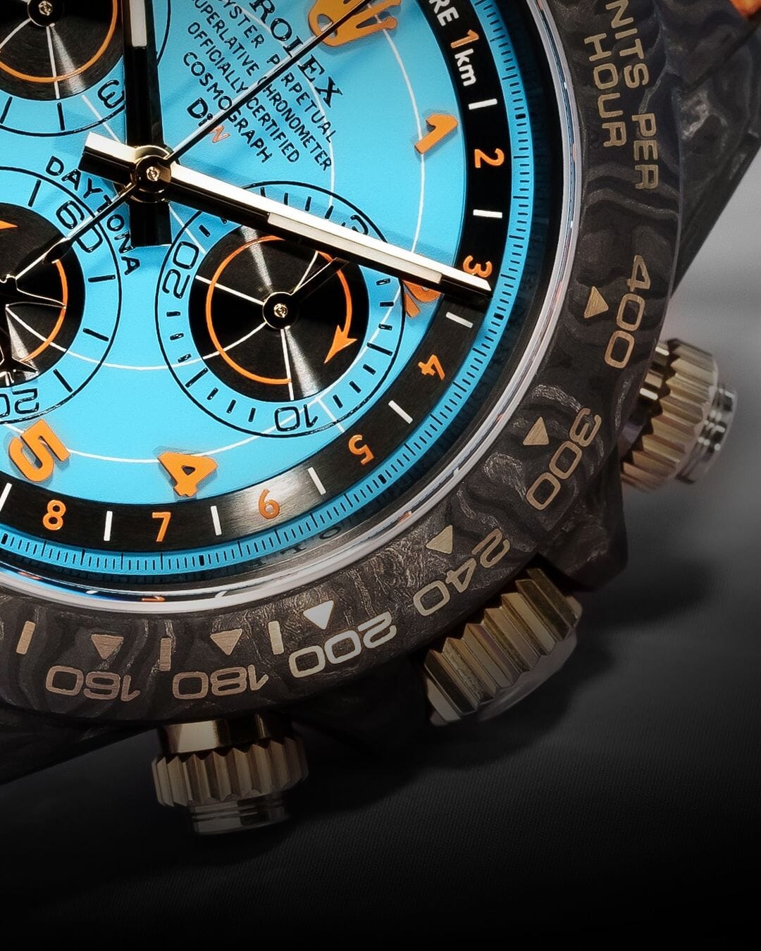 DiW Rolex Carbon Daytona AVIA AZURE BLUE 勞力士 碳纖地通拿 | WORLDTIMER