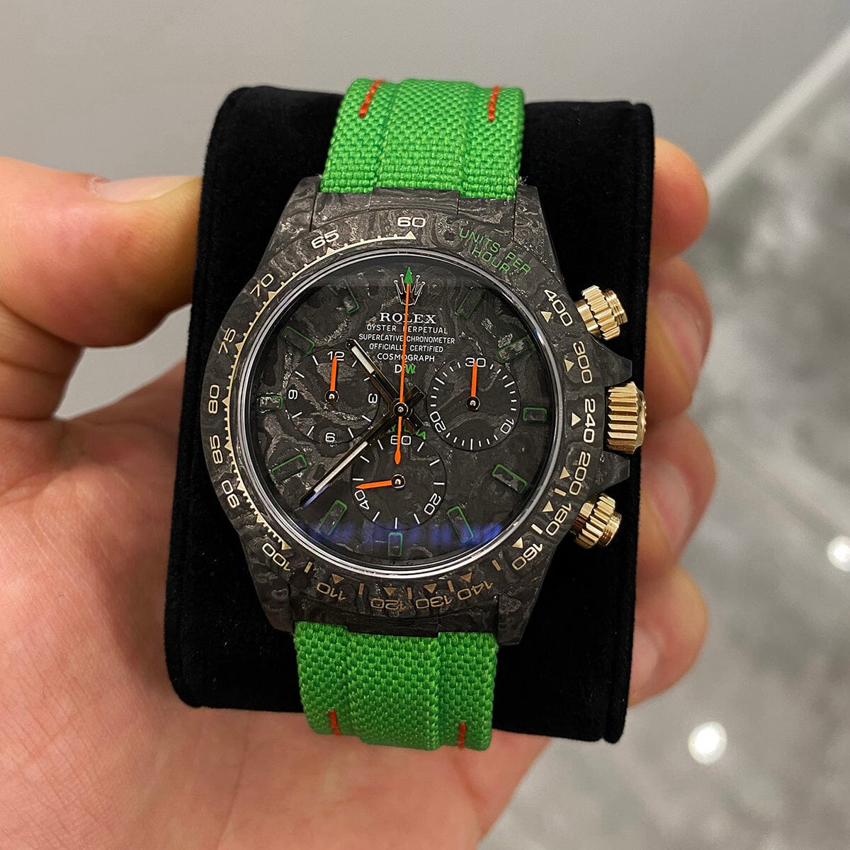 DiW ALL CARBON LIME Rolex Daytona 勞力士地通拿 碳纖維 | WORLDTIMER