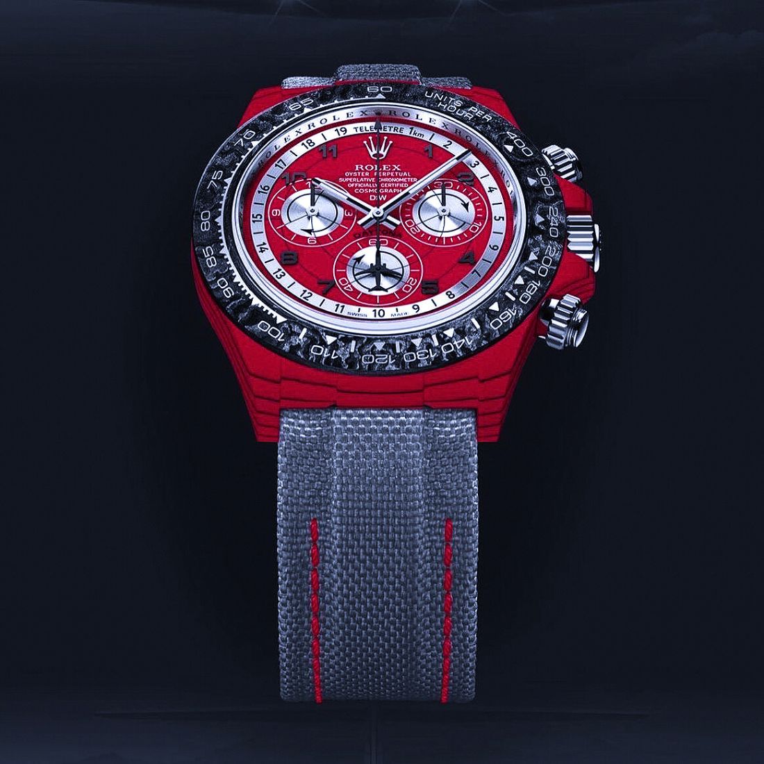 DiW Rolex Daytona "AVIA RED" In Quartz Fiber (Retail: €60 990)