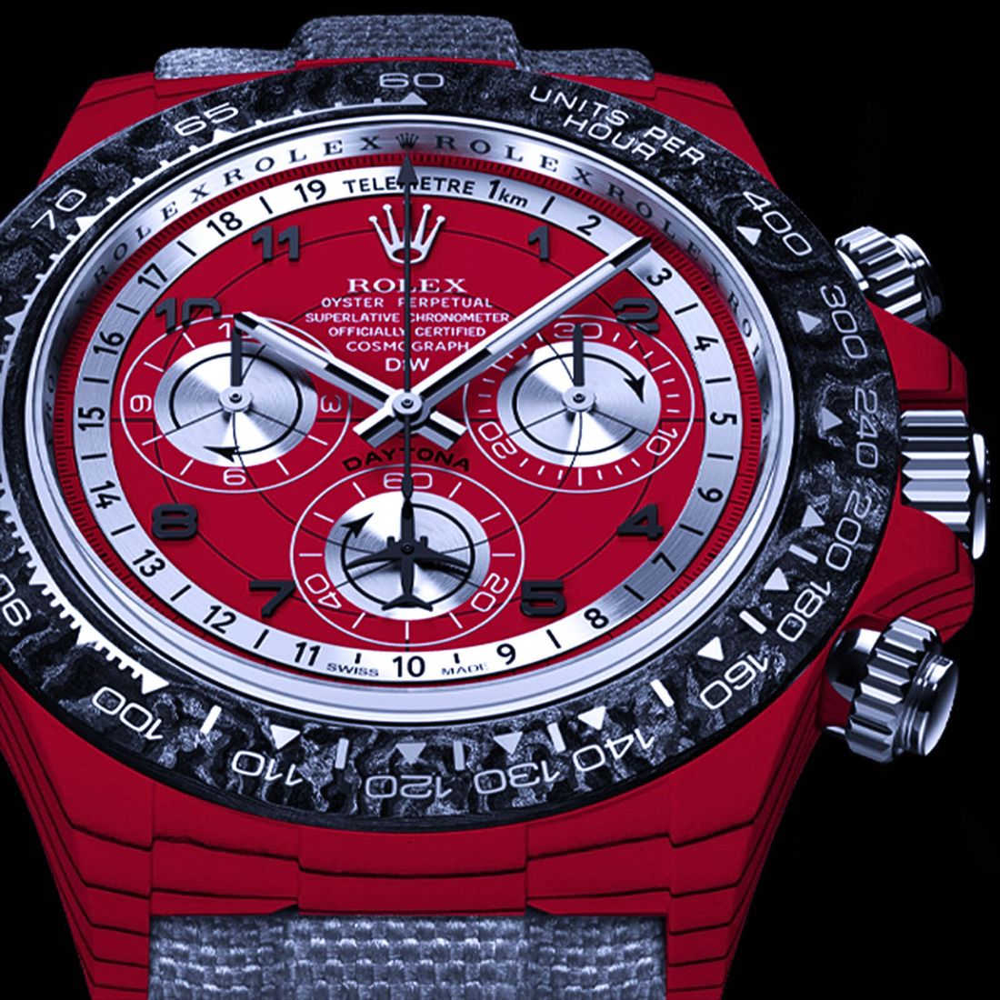 DiW Rolex Daytona "AVIA RED" In Quartz Fiber (Retail: €60 990)