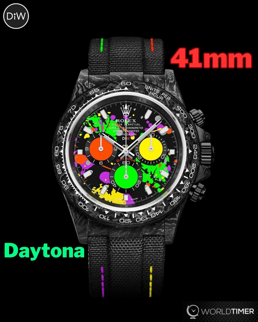 NTPT Carbon DiW Rolex Daytona MOTLEY 41mm 勞力士 地通拿 | WORLDTIMER