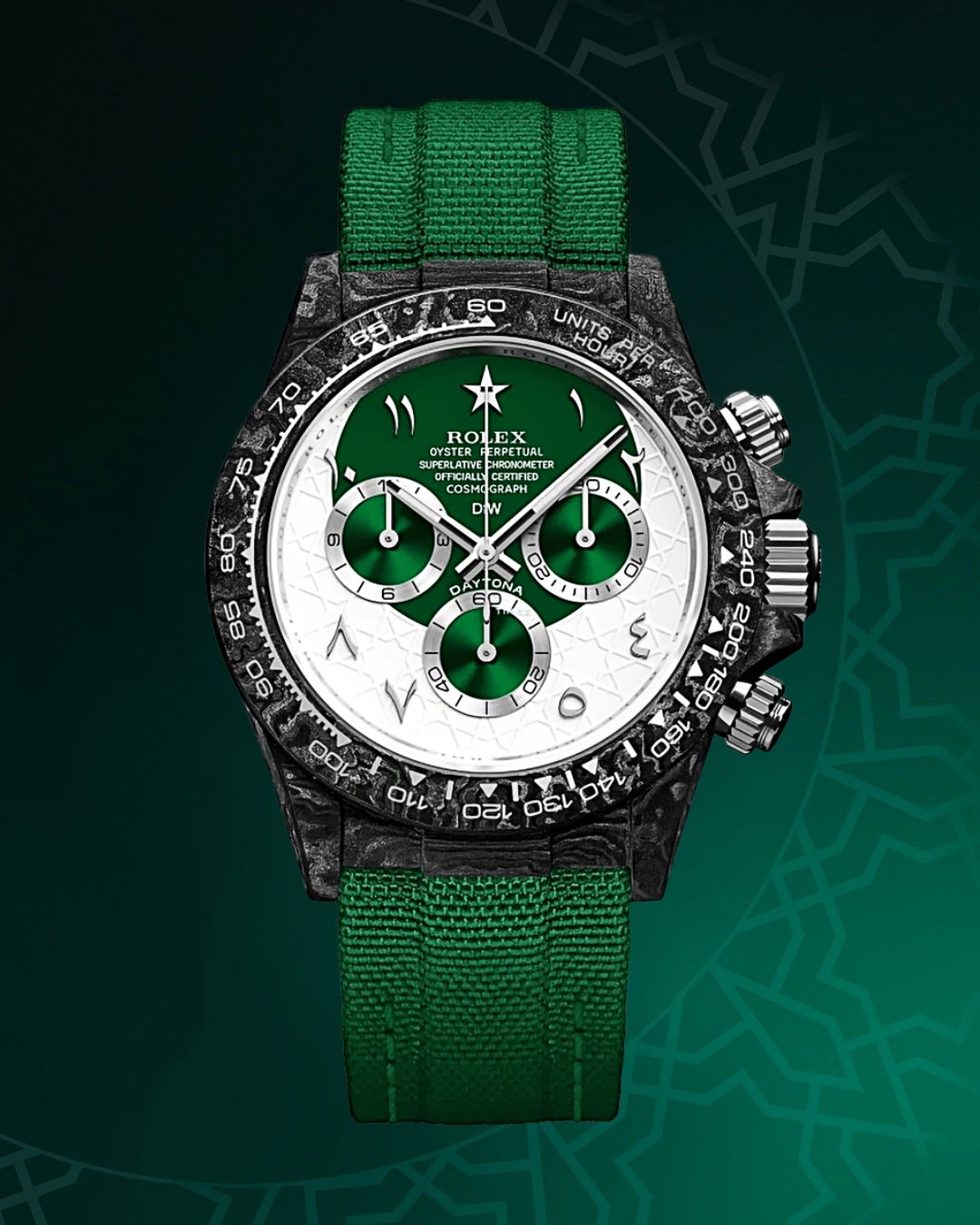 DiW Rolex Graphite Daytona RAMADAN 40mm Watch