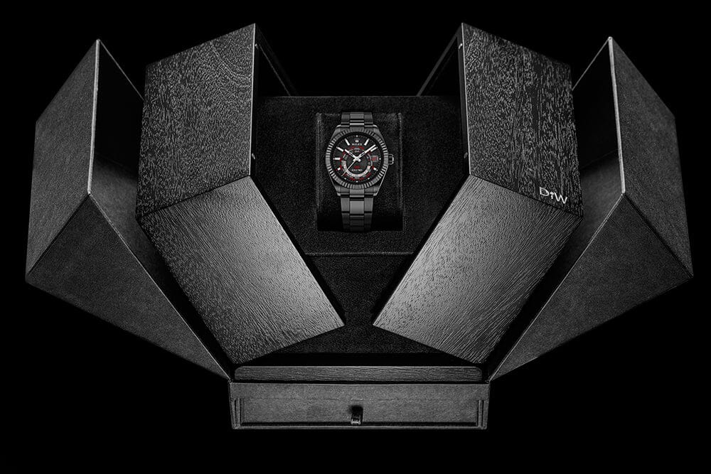 "BLACK DLC RED" DiW Rolex Sky Dweller 326934 | WORLDTIMER
