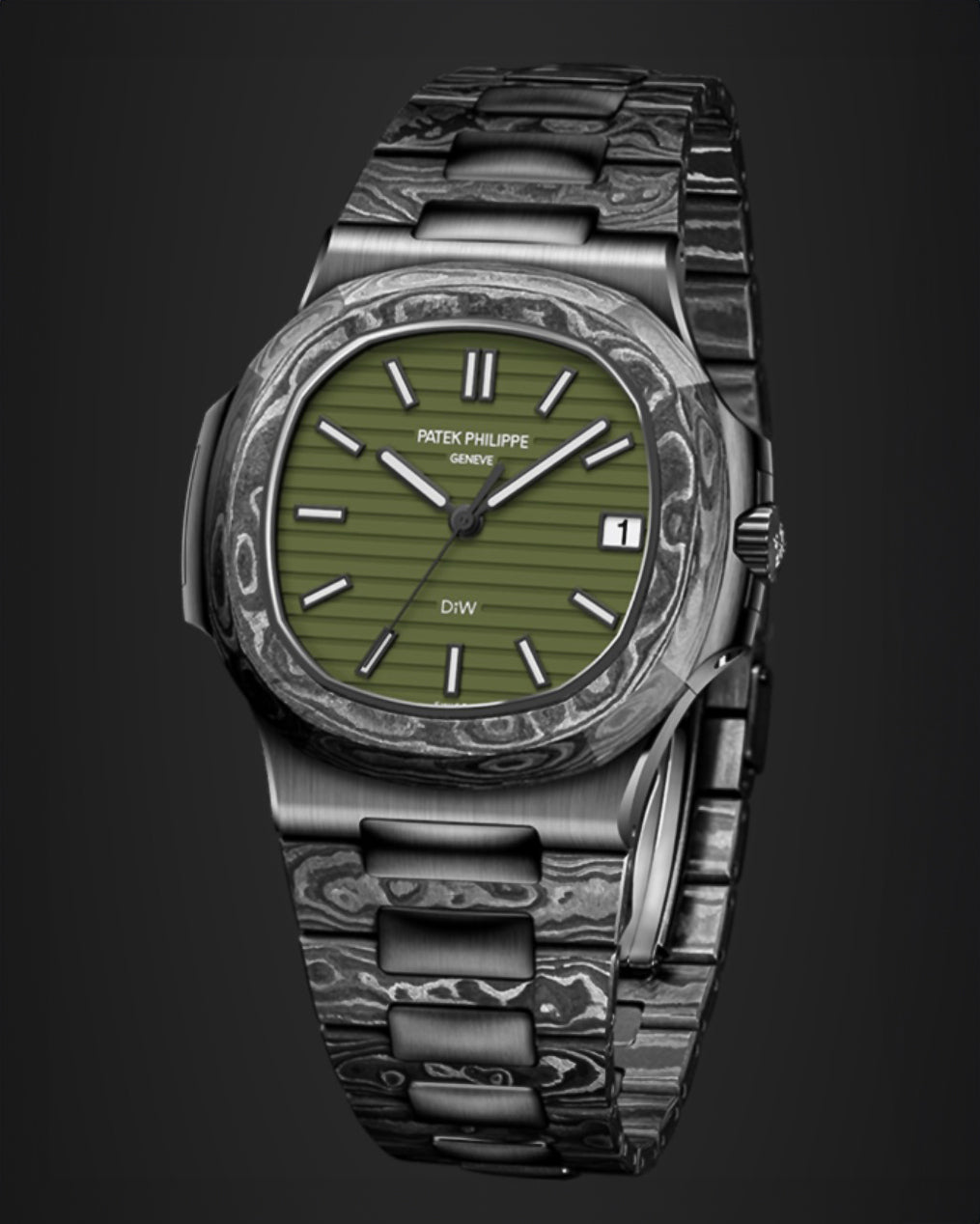 DiW Patek Philippe Nautilus 5711 BLACK GRAIL KHAKI 百達翡麗 金鷹5711 | WORLDTIMER